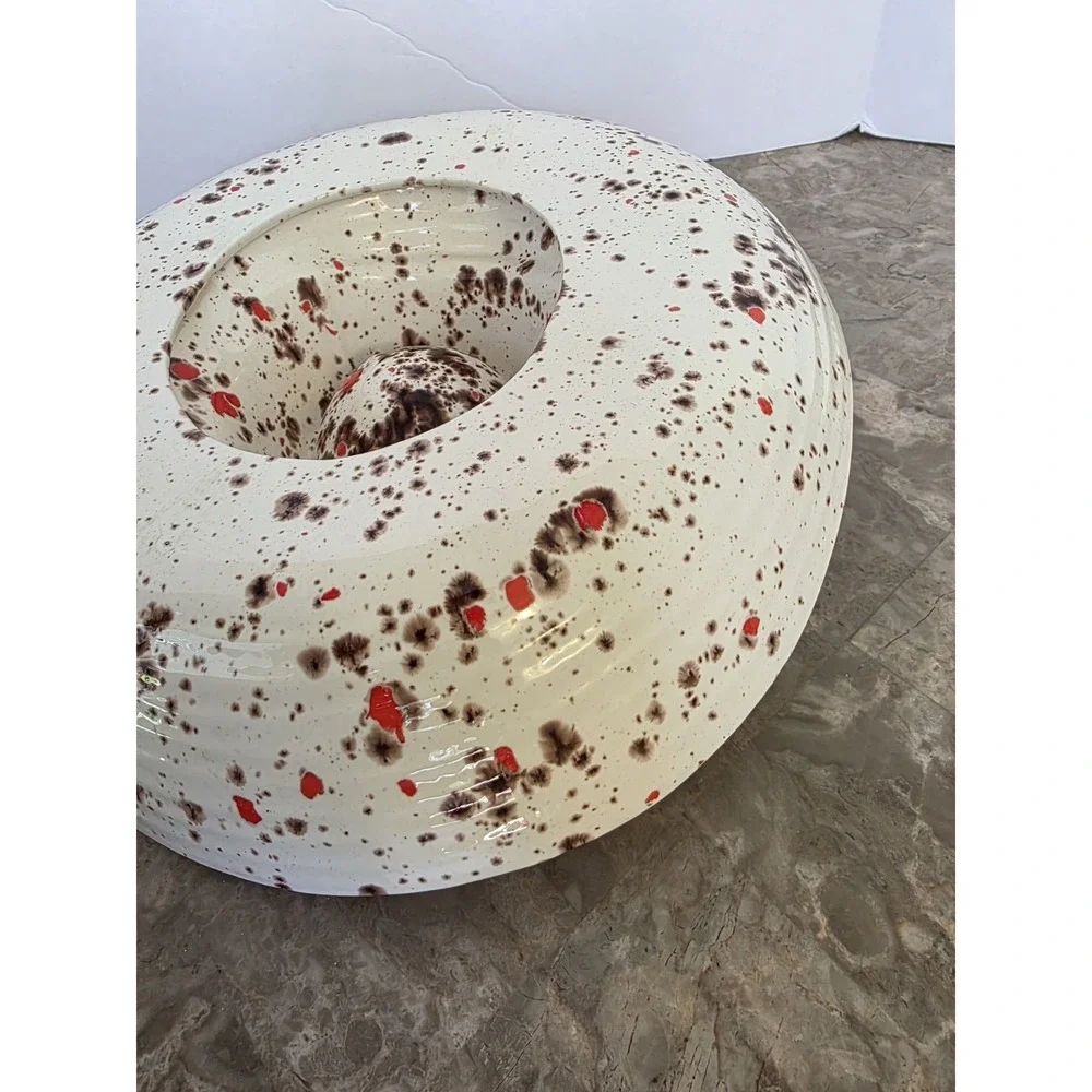 Vintage Ashtray Holland Mold Speckled Splatter Art‎ Brown Orange Trippie